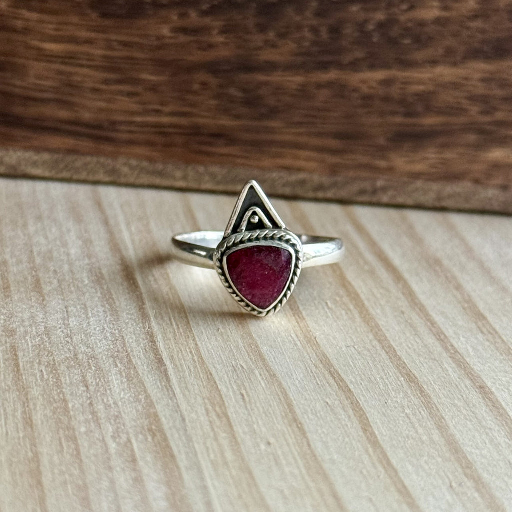 Ring | Sterling zilver & robijn | maat 18,75 image 1