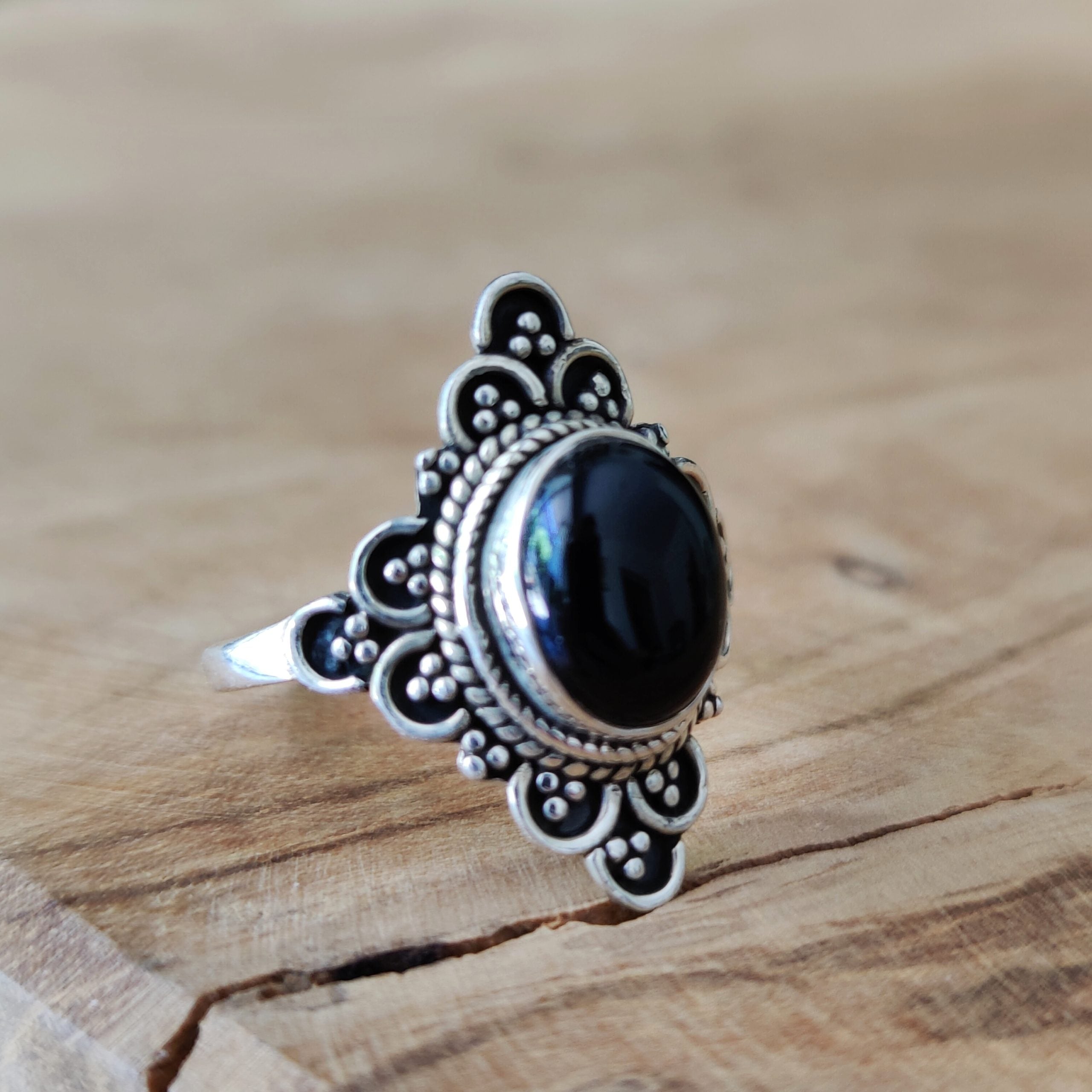 Ring | Sterling zilver & onyx | maat 16,5 image 2