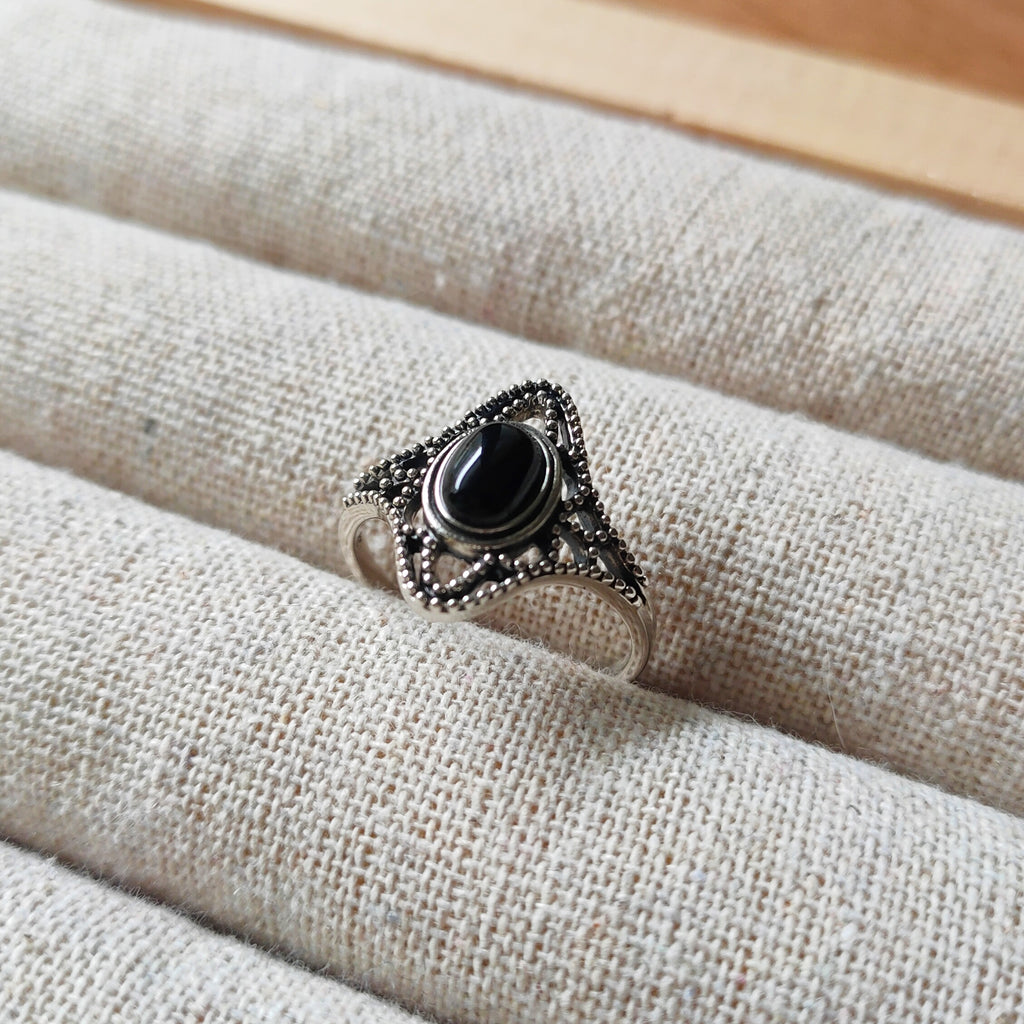 Ring | Sterling zilver Fili onyx image 1