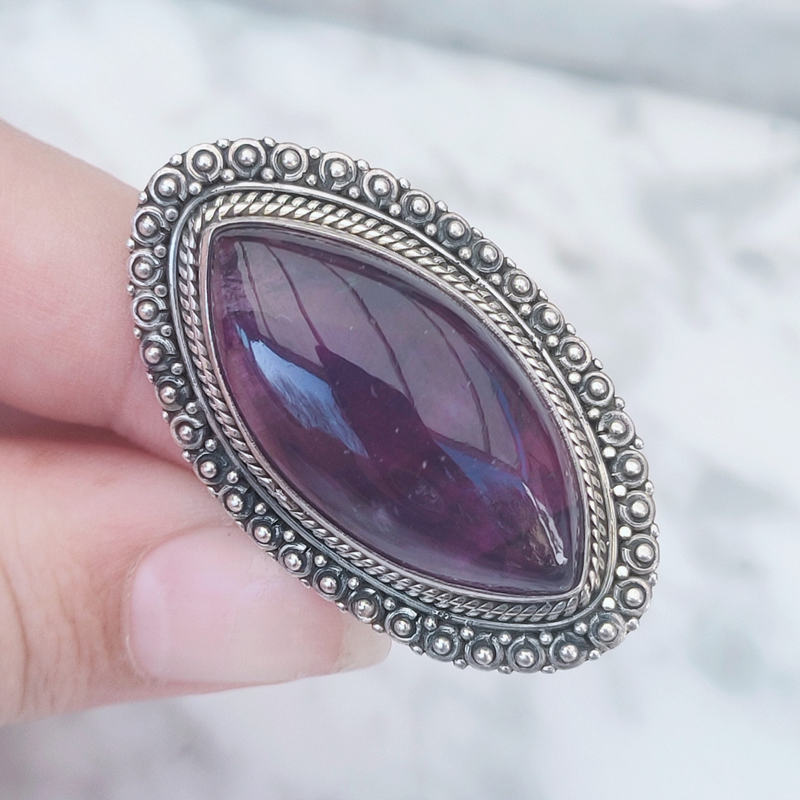 Ring | Sterling zilver & amethist | maat 19 image 0