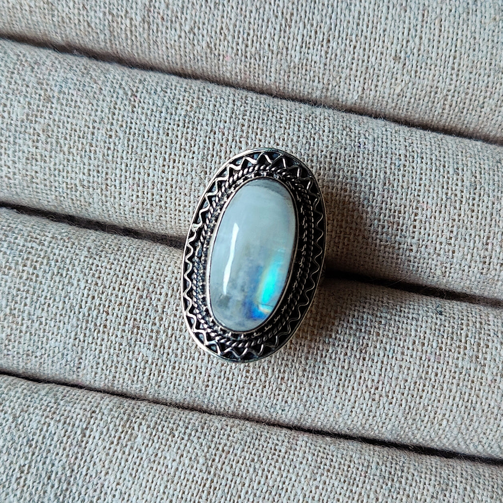 Ring | Sterling zilver & maansteen | maat 17,25 image 1