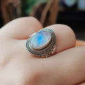 Ring | Sterling zilver & maansteen | maat 19 image 0