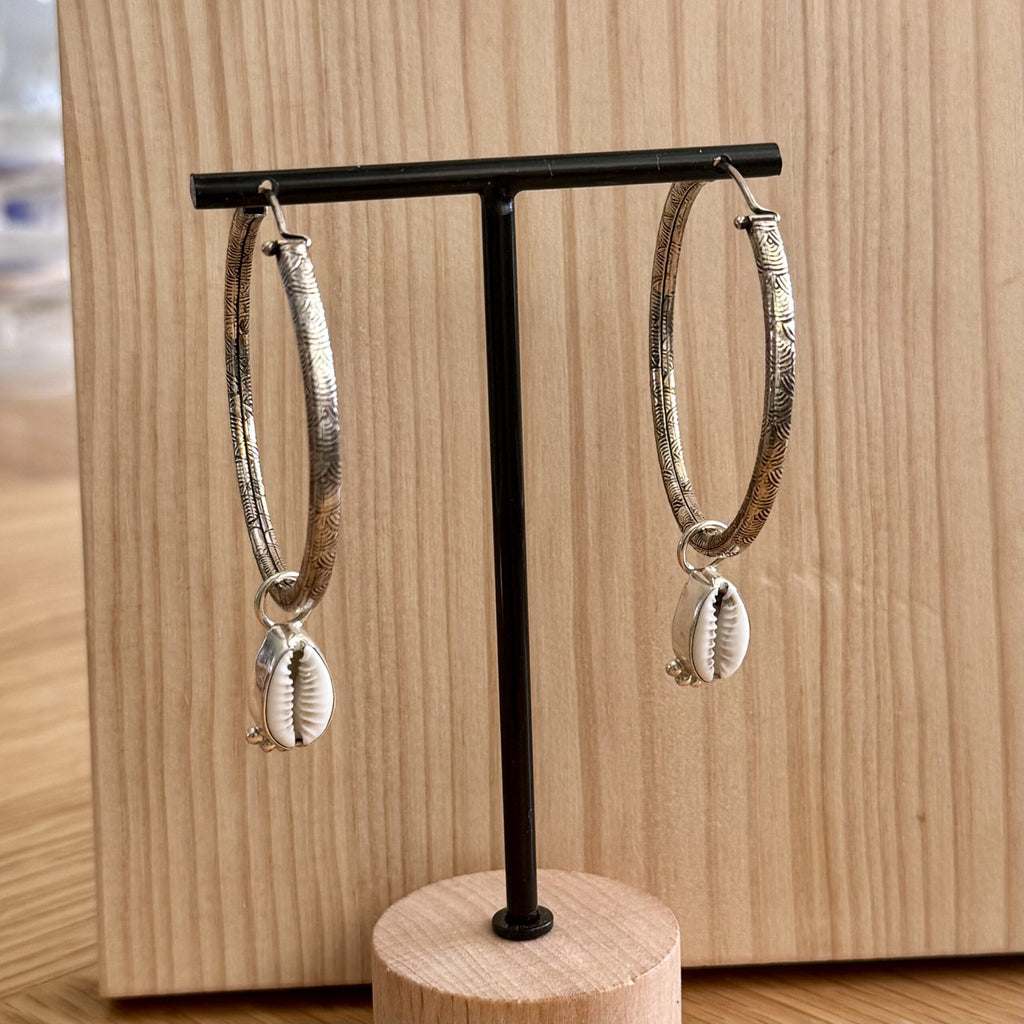 Hoops cowrie | Sterling zilver & schelp image 0