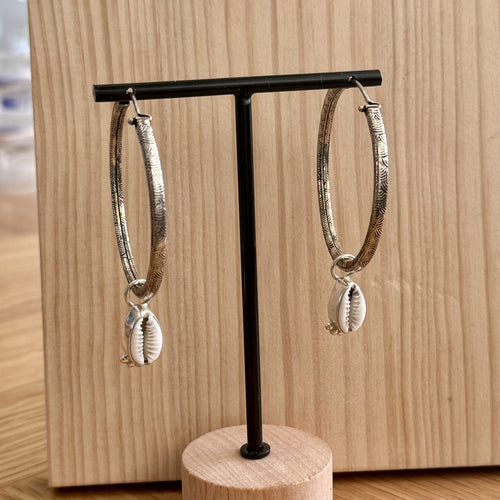 Hoops cowrie | Sterling zilver & schelp image 0
