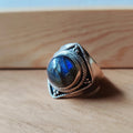 Ring | Sterling zilver & labradoriet | maat 18,5 image 0