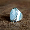Ring | Sterling zilver & maansteen | maat 18 image 0