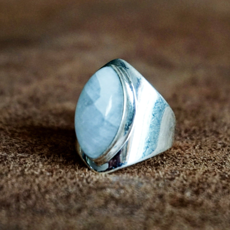 Ring | Sterling zilver & maansteen | maat 18 image 0
