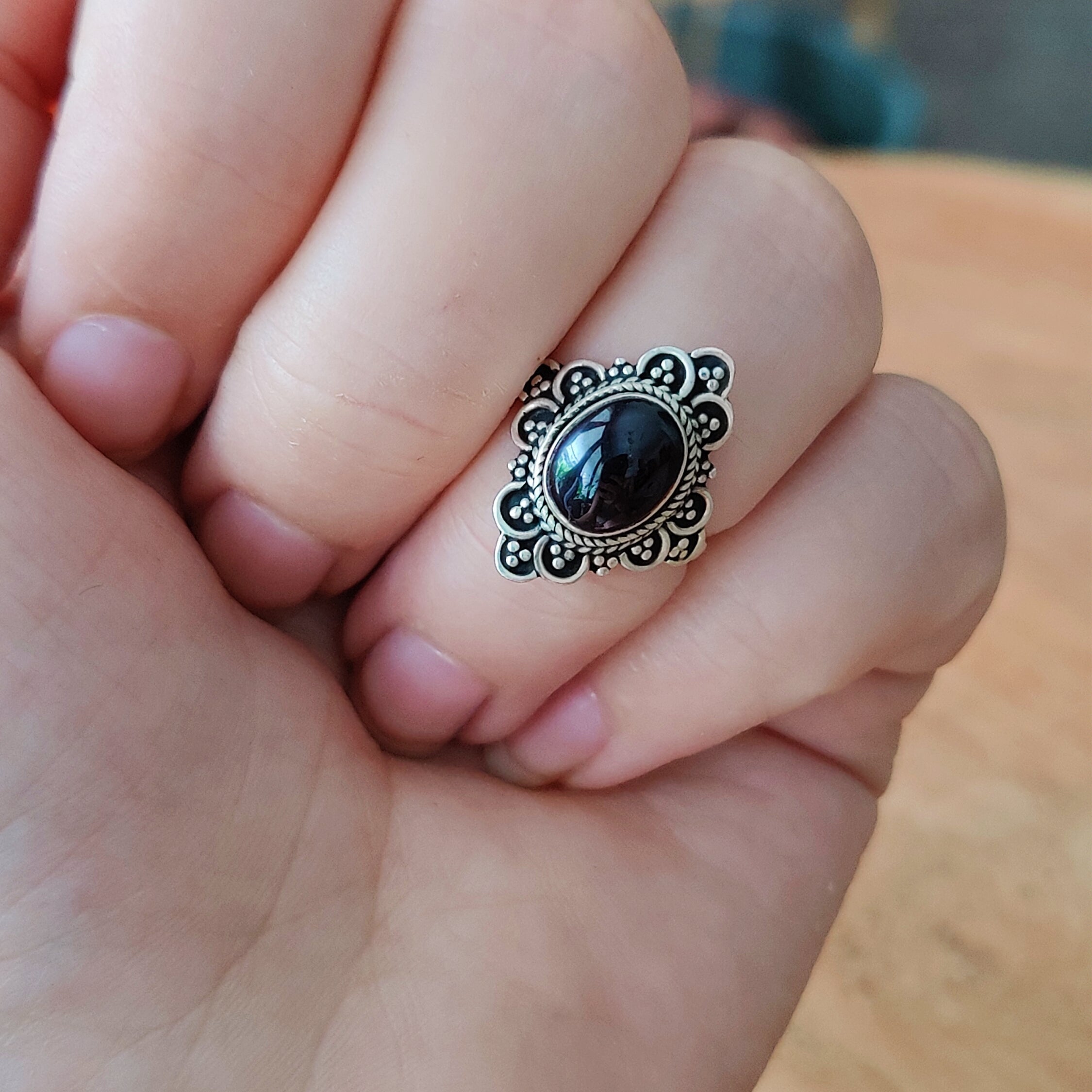 Ring | Sterling zilver & granaat | maat 16 image 3