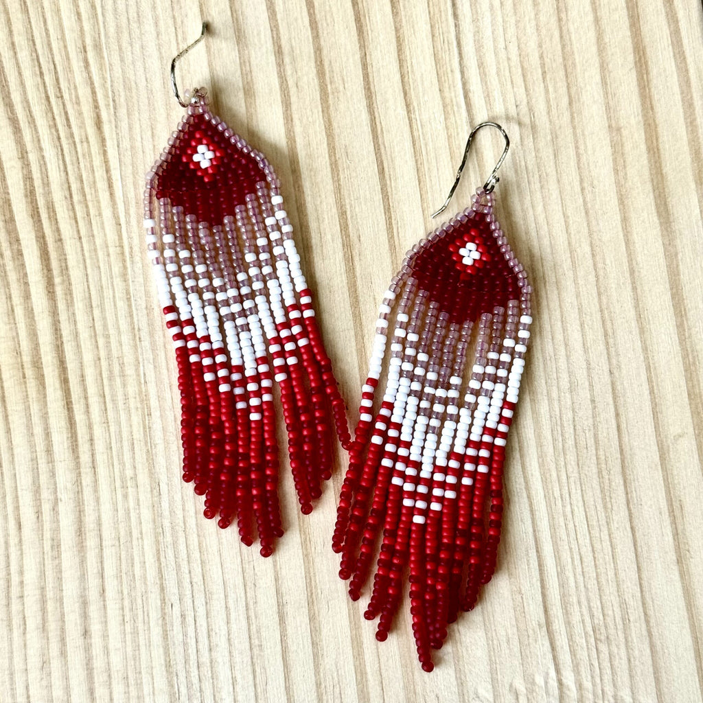 Oorbellen Red | Handbeaded | BY AIS image 1