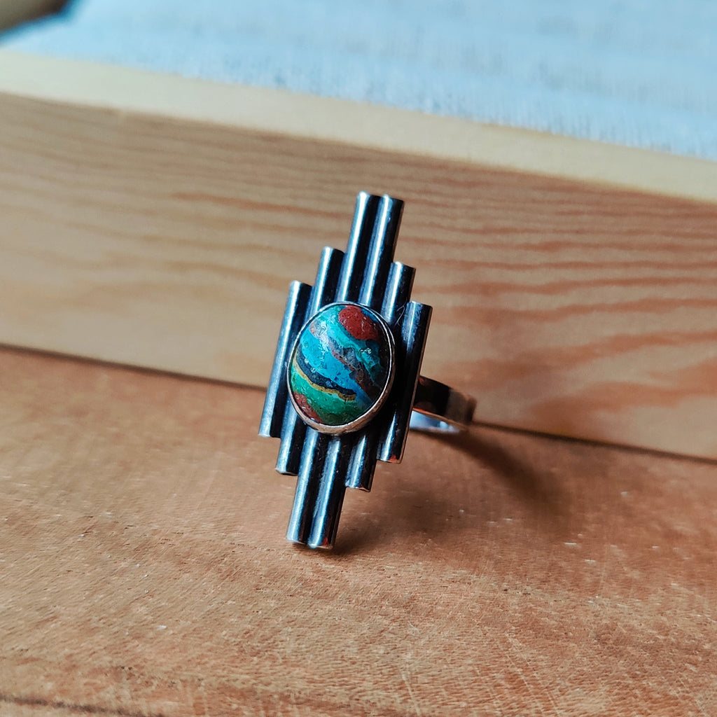 Ring | Sterling zilver &amp; calsilica | maat 16 | BY AIS image 0