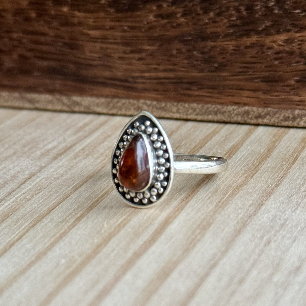 Ring | Sterling zilver & amber | maat 17,75 image 2