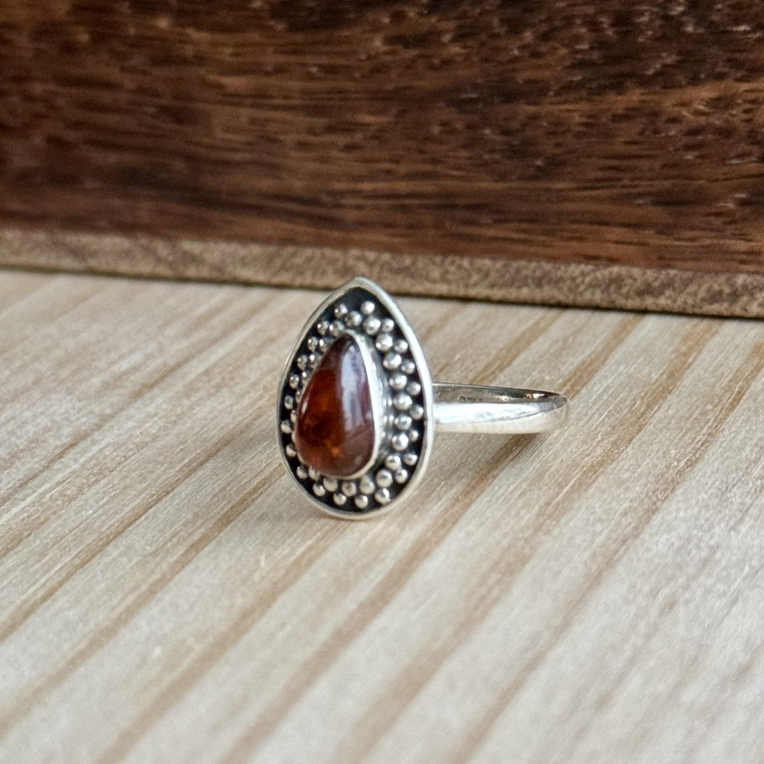 Ring | Sterling zilver & amber | maat 17,75 image 2