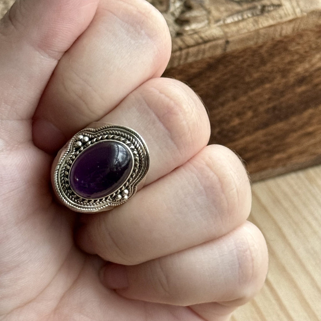 Ring | Sterling zilver & amethist | maat 19,25 image 3
