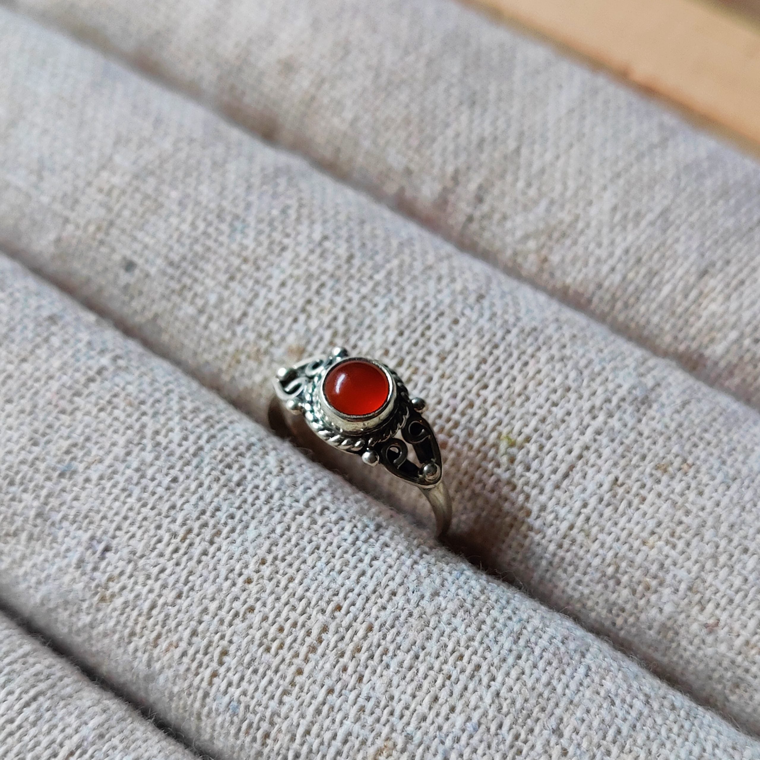 Ring | Sterling zilver & carneool | maat 15,75 image 0