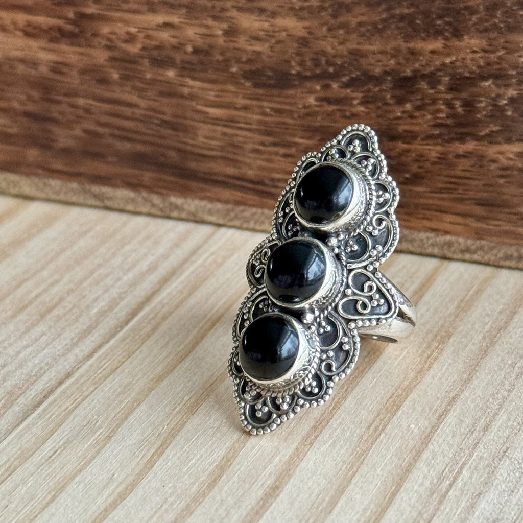 Ring | Sterling zilver & onyx | maat 17,25 image 3