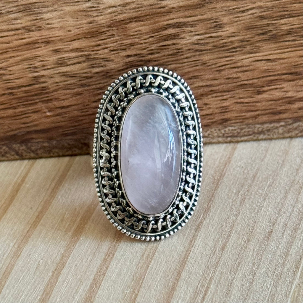 Ring | Sterling zilver & rozenkwarts | maat 17,5 image 1