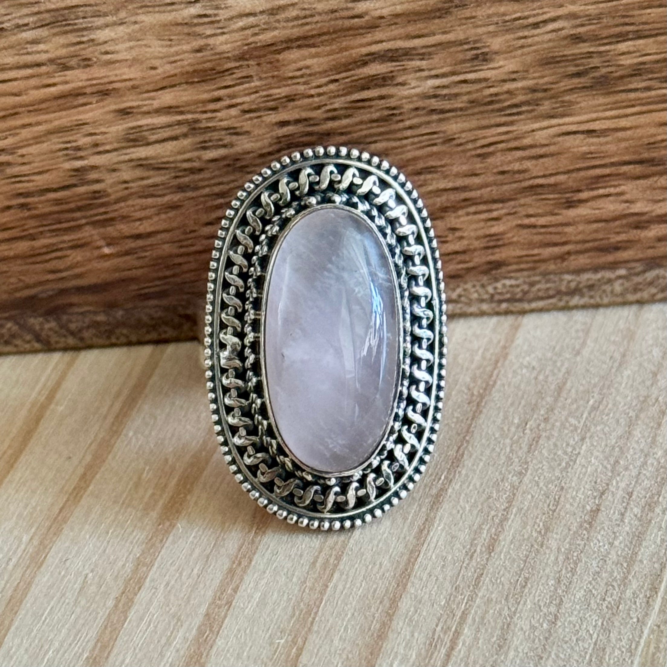 Ring | Sterling zilver & rozenkwarts | maat 17,5 image 1