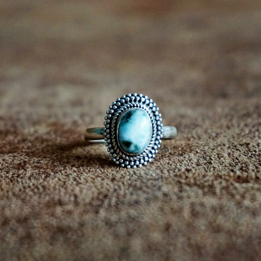 Ring | Sterling zilver & larimar | maat 18 image 0