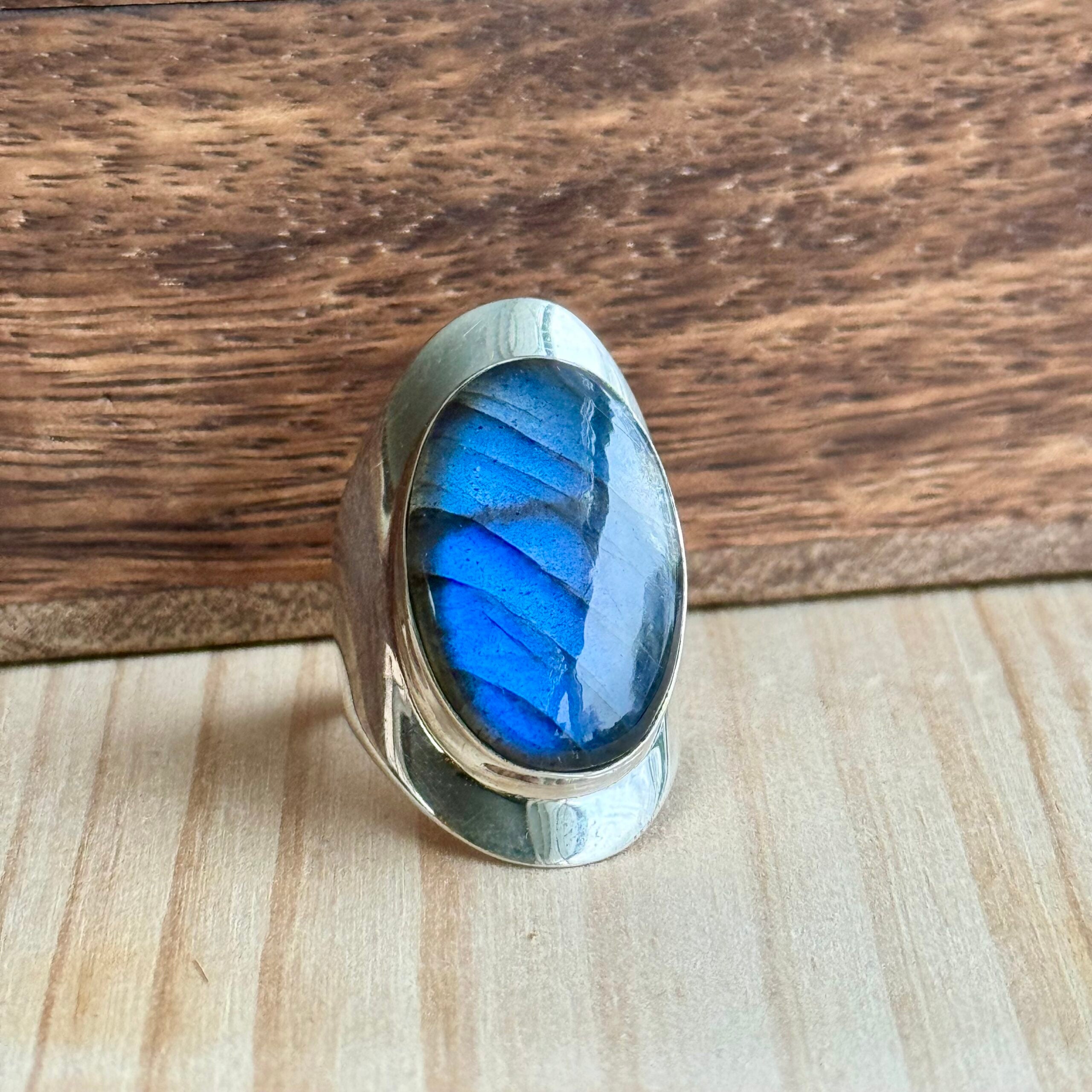 Ring | Sterling zilver & labradoriet | maat 17,5 image 0