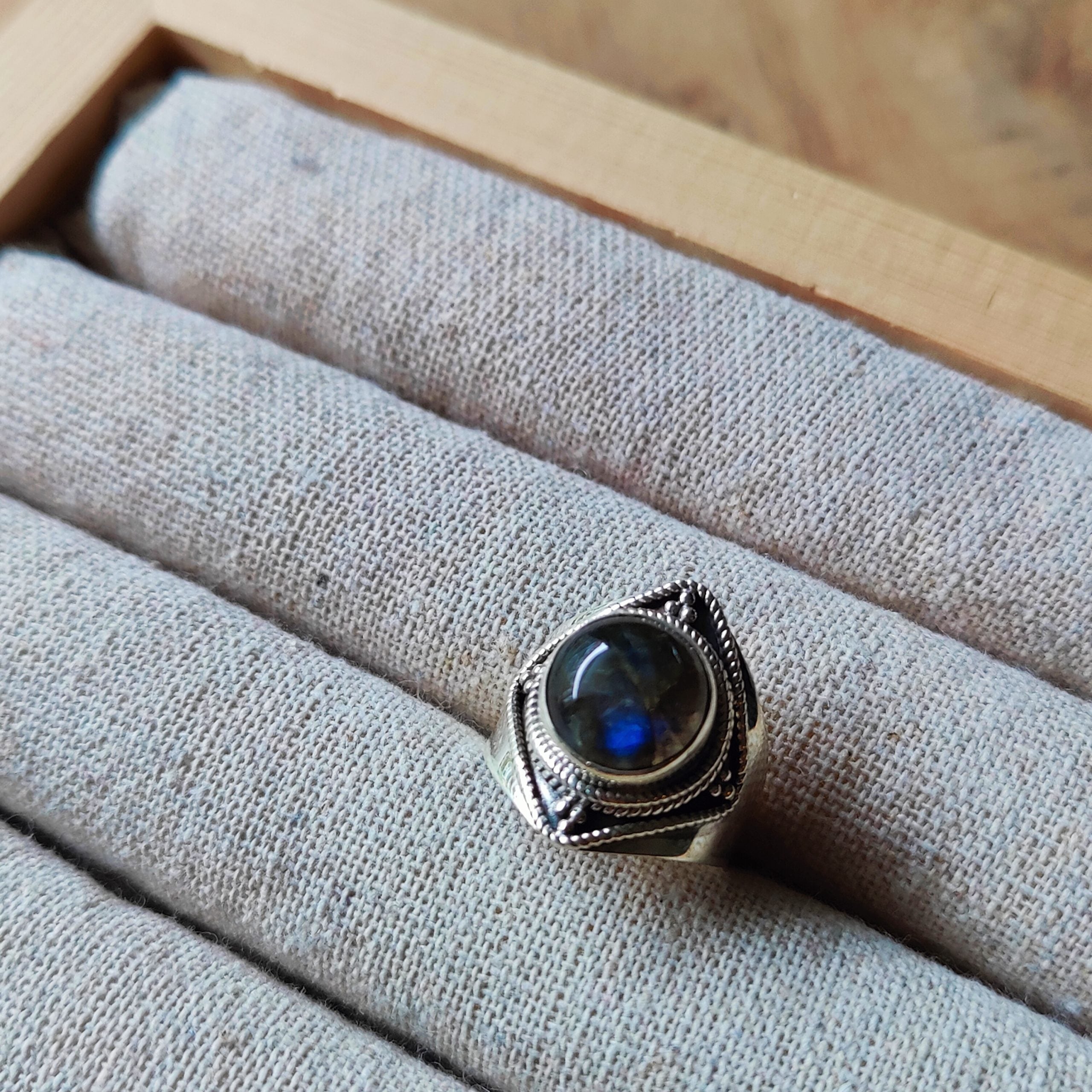Ring | Sterling zilver & labradoriet | maat 18,5 image 2