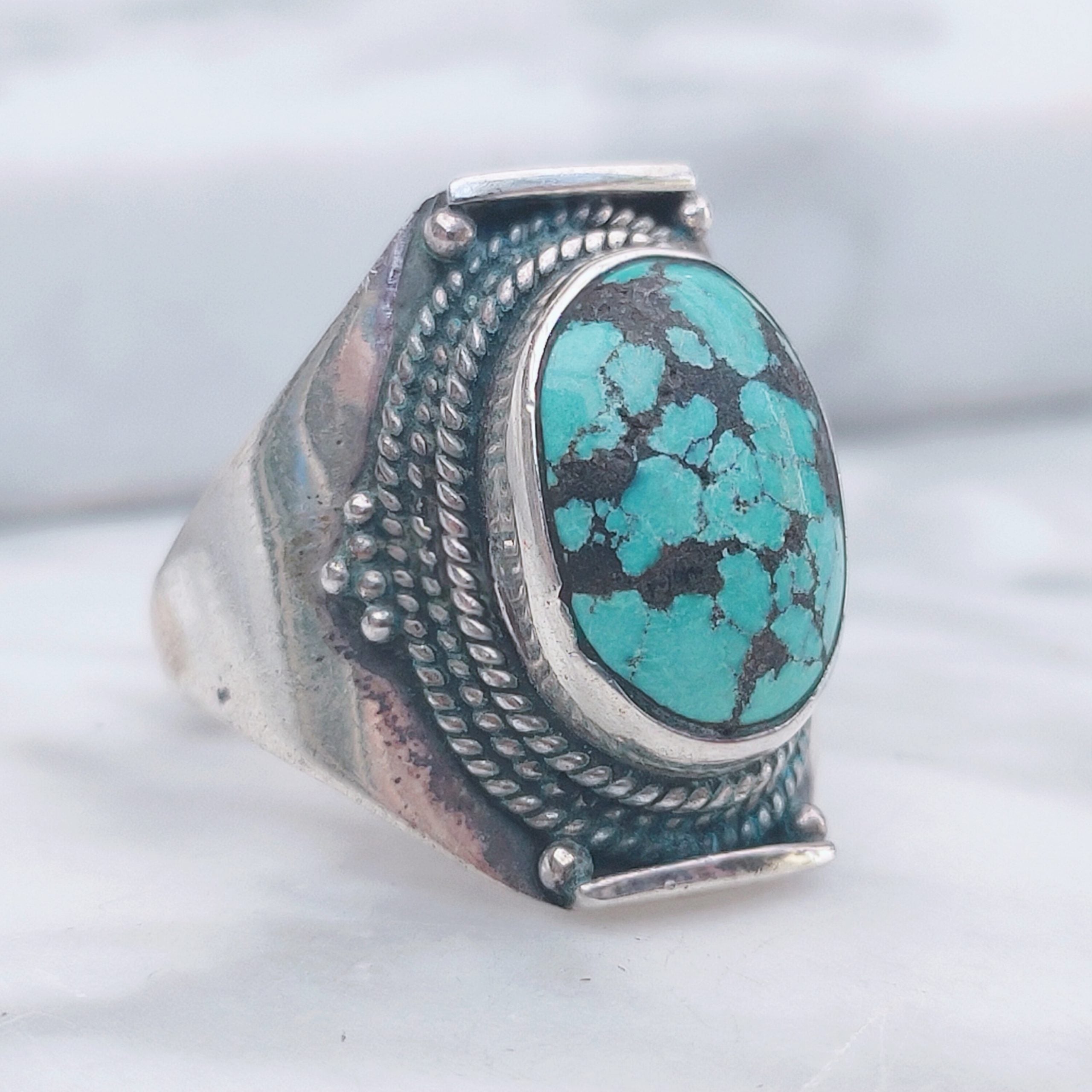 Ring | Sterling zilver & turkoois | maat 18,25 image 3