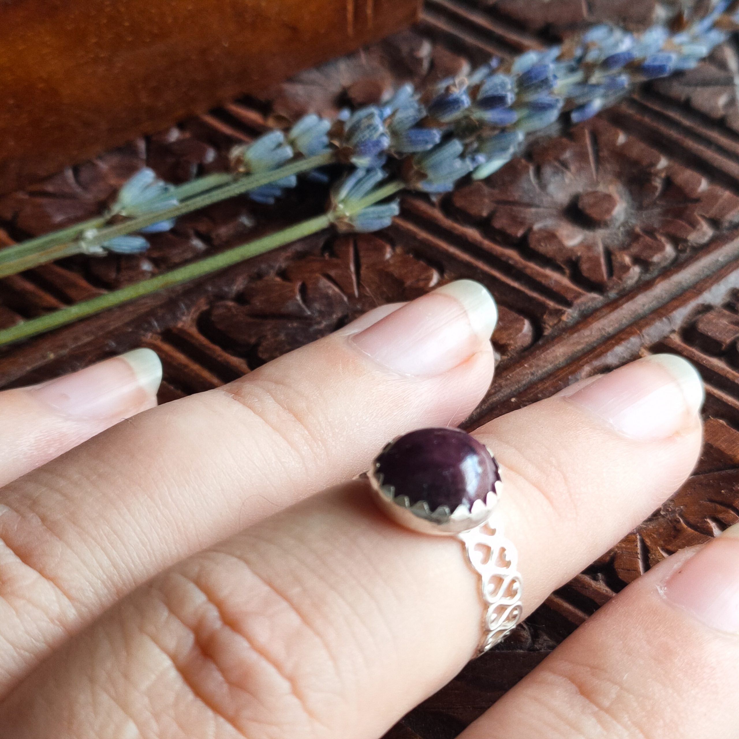Ring sterling zilver & robijn | maat 16,5 | BY AIS image 2