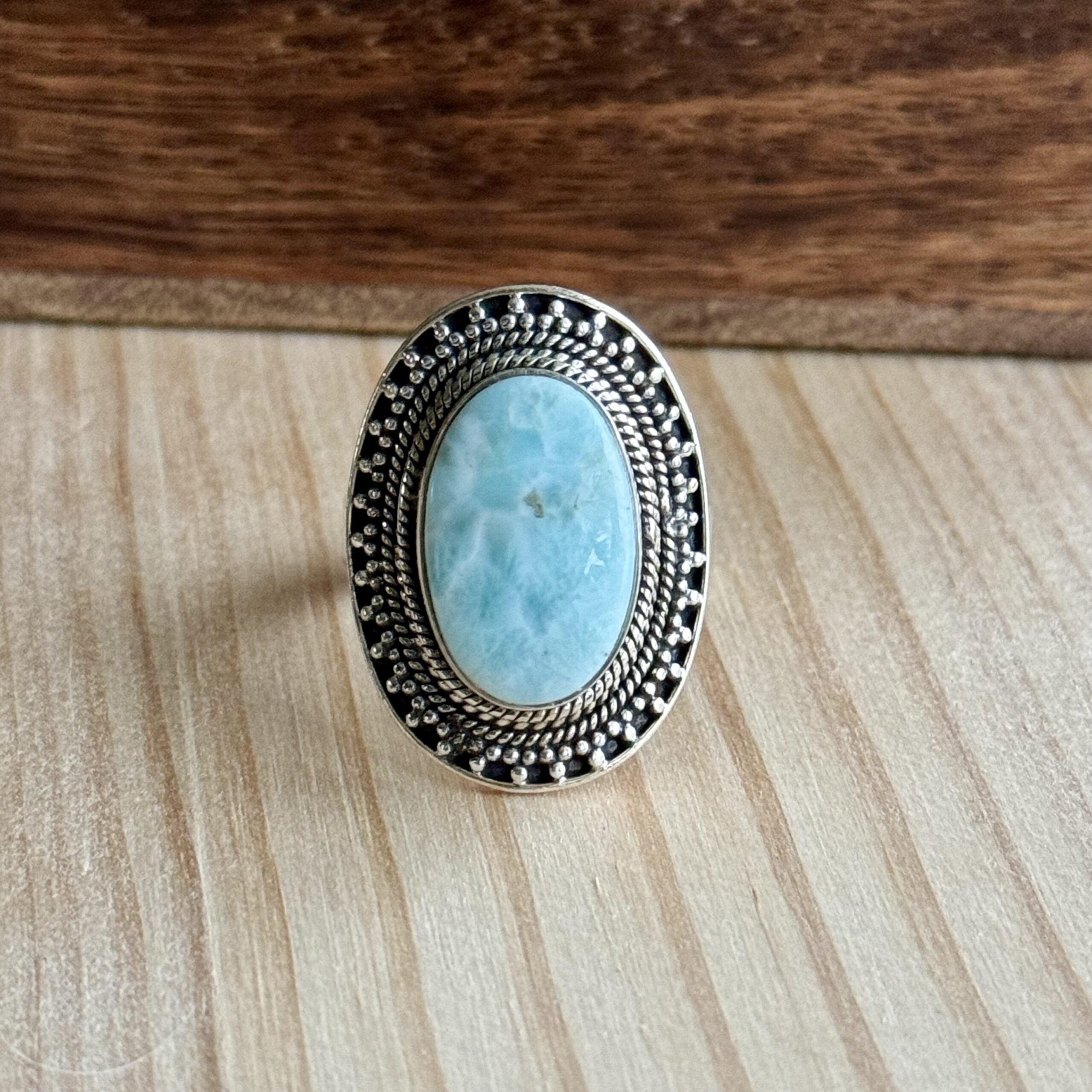 Ring | Sterling zilver & larimar | maat 19,75 image 1