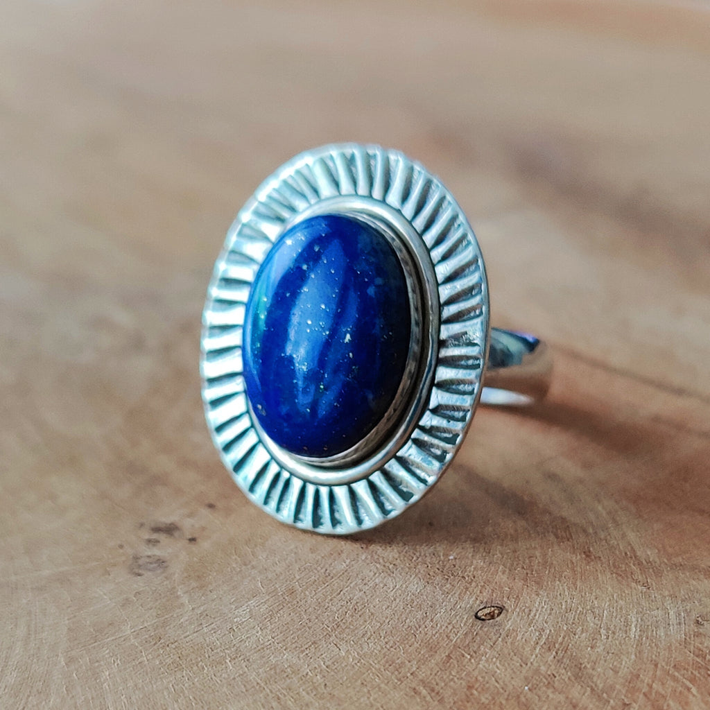 Ring | Sterling zilver & lapis lazuli | maat 18,5 image 1