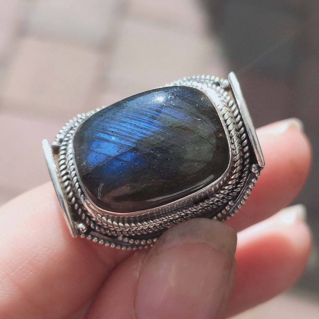 Ring | Sterling zilver & labradoriet | maat 17,5 image 5