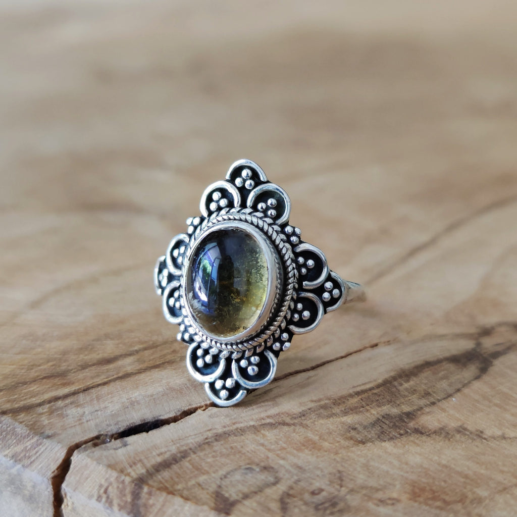 Ring | Sterling zilver & citrien | maat 16,5 image 4