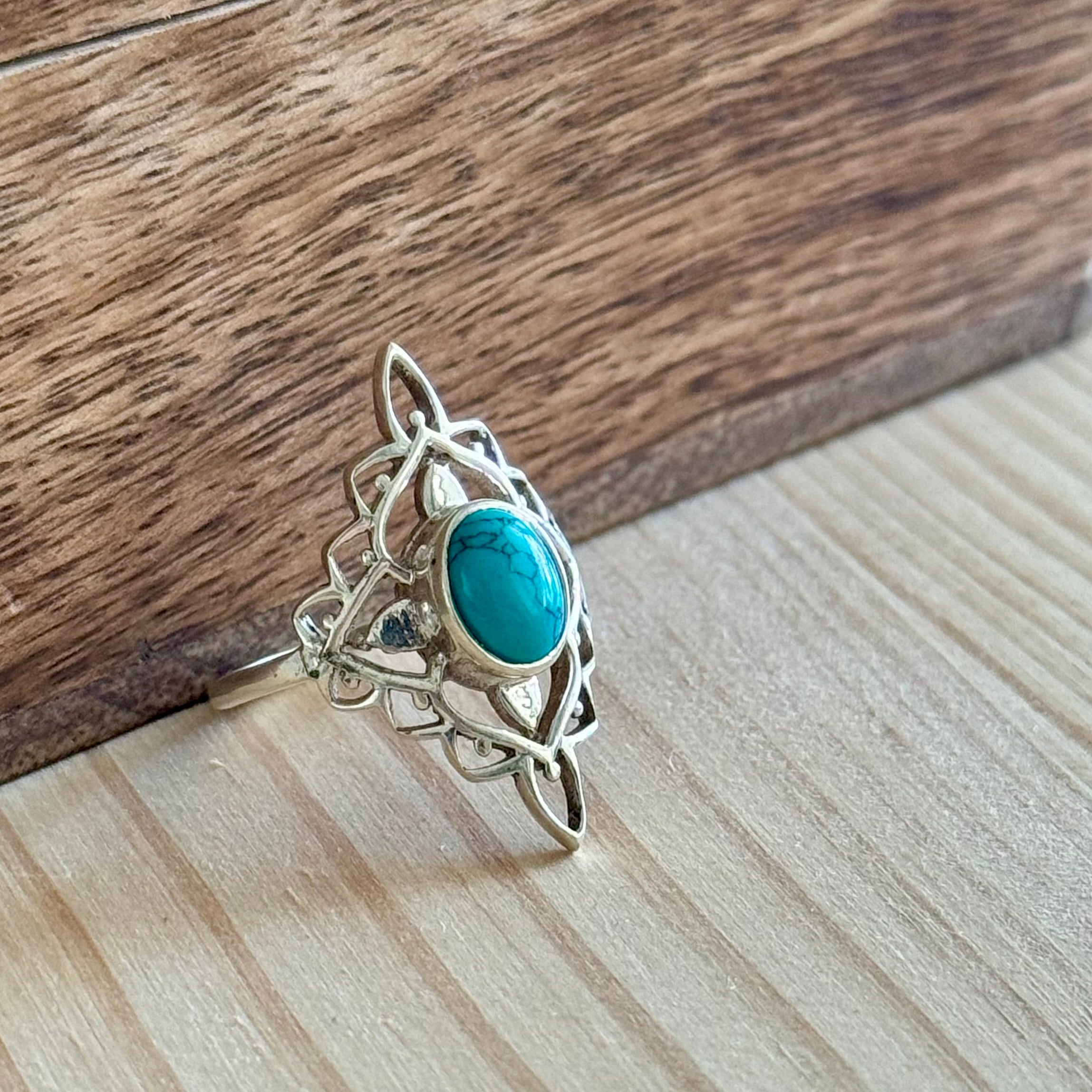 Ring | Sterling zilver & turkoois | maat 17,75 image 1