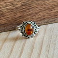 Ring | Sterling zilver & barnsteen | maat 17,5 image 0