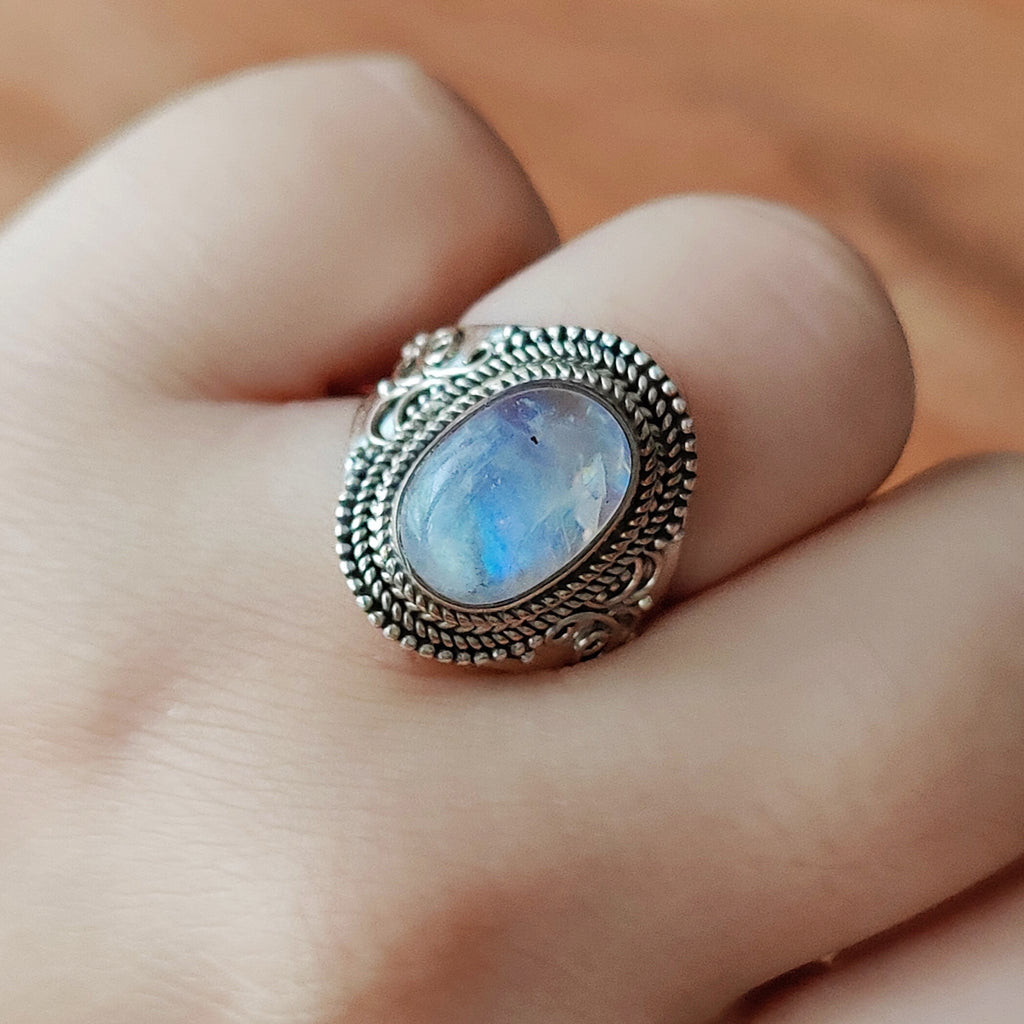 Ring | Sterling zilver & maansteen | maat 19 image 3