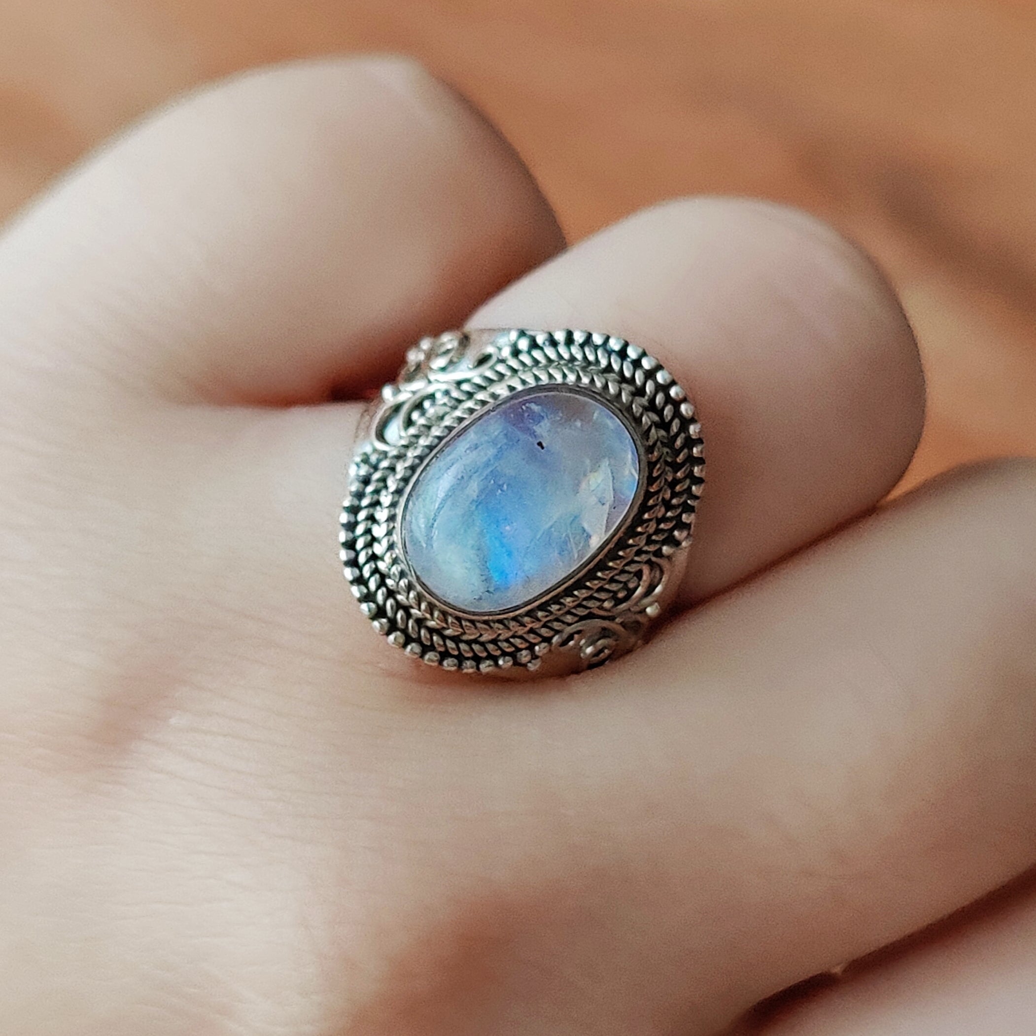 Ring | Sterling zilver & maansteen | maat 19 image 3