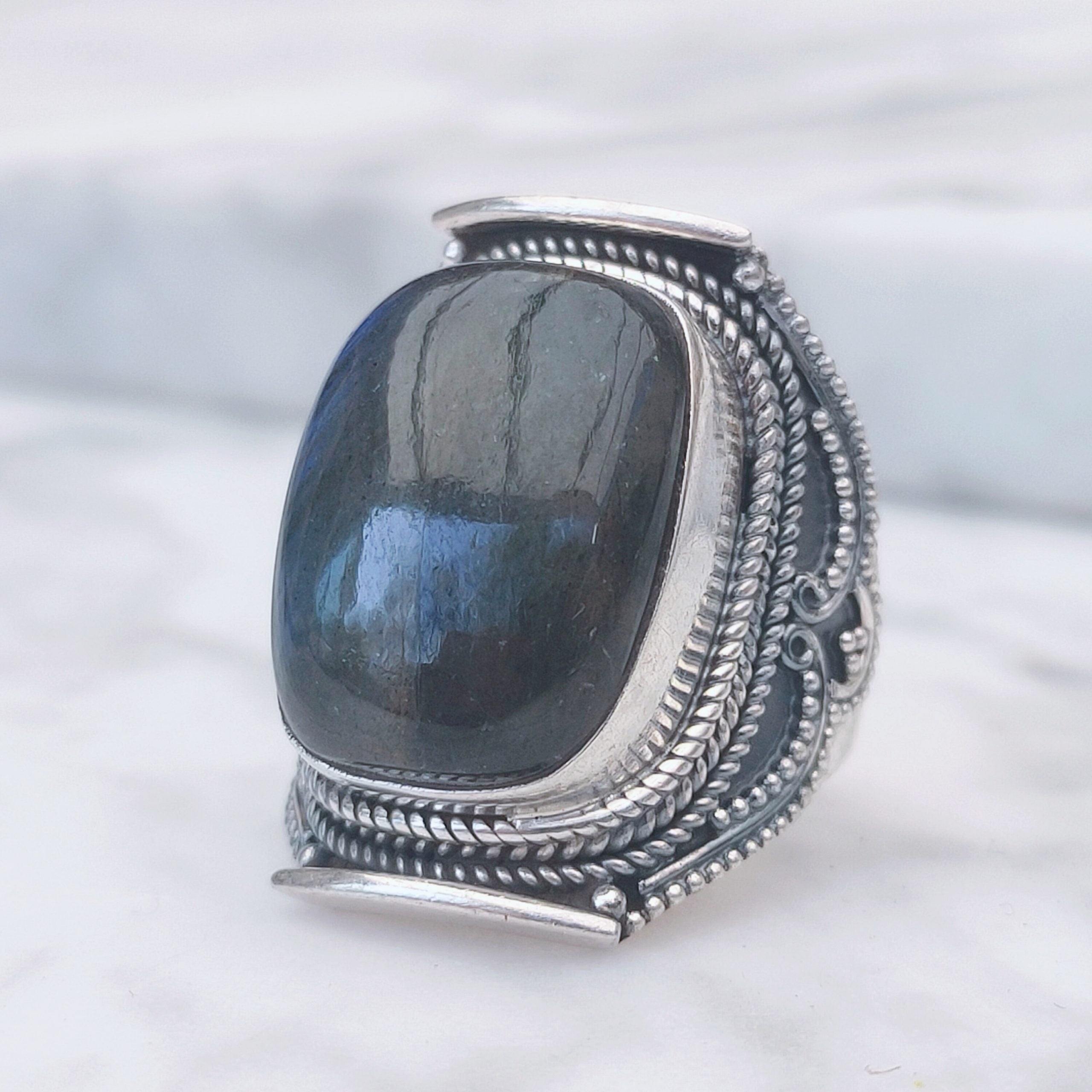 Ring | Sterling zilver & labradoriet | maat 17,5 image 4