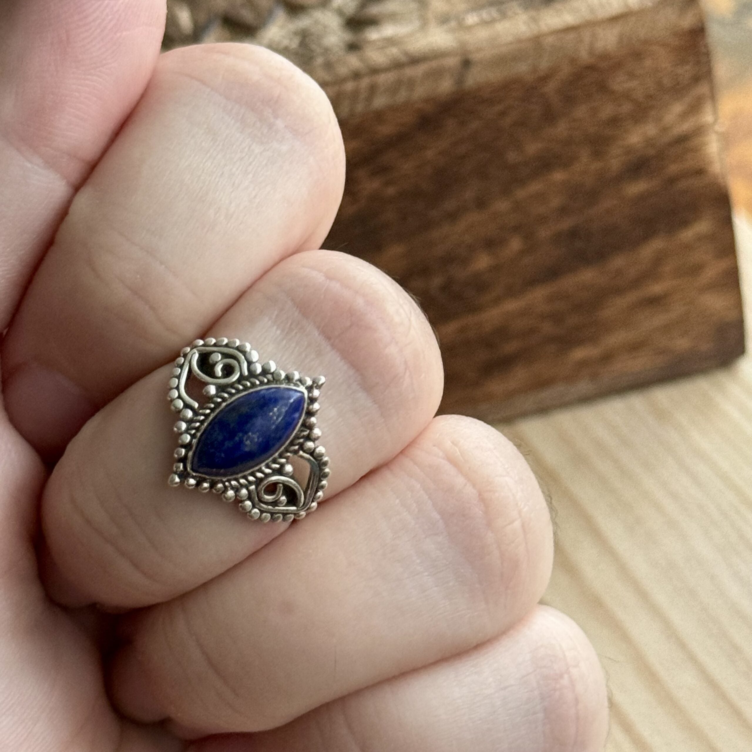 Ring | Sterling zilver & lapis lazuli | maat 17,75 image 3