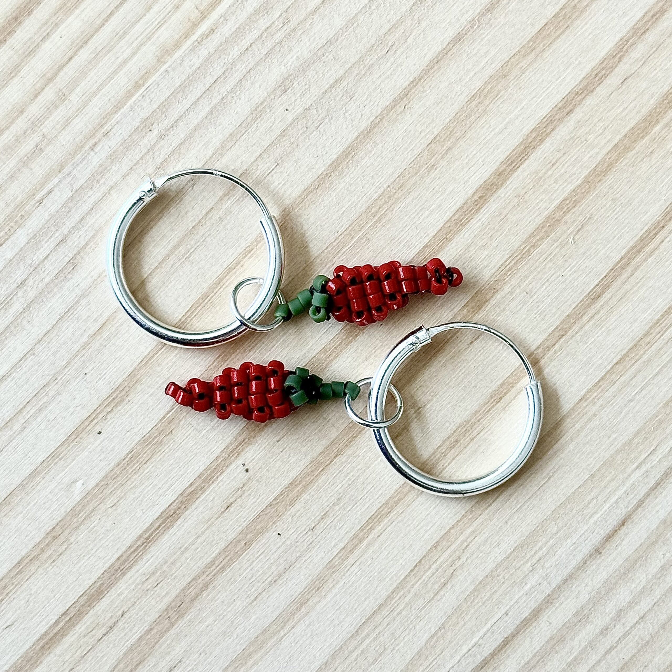 Oorbellen Chili | Sterling zilver & Handbeaded | BY AIS image 0