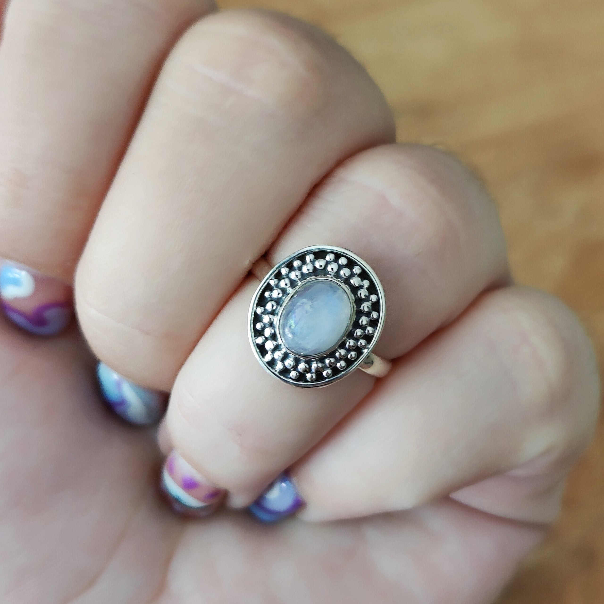 Ring | Sterling zilver & maansteen | maat 17 image 3