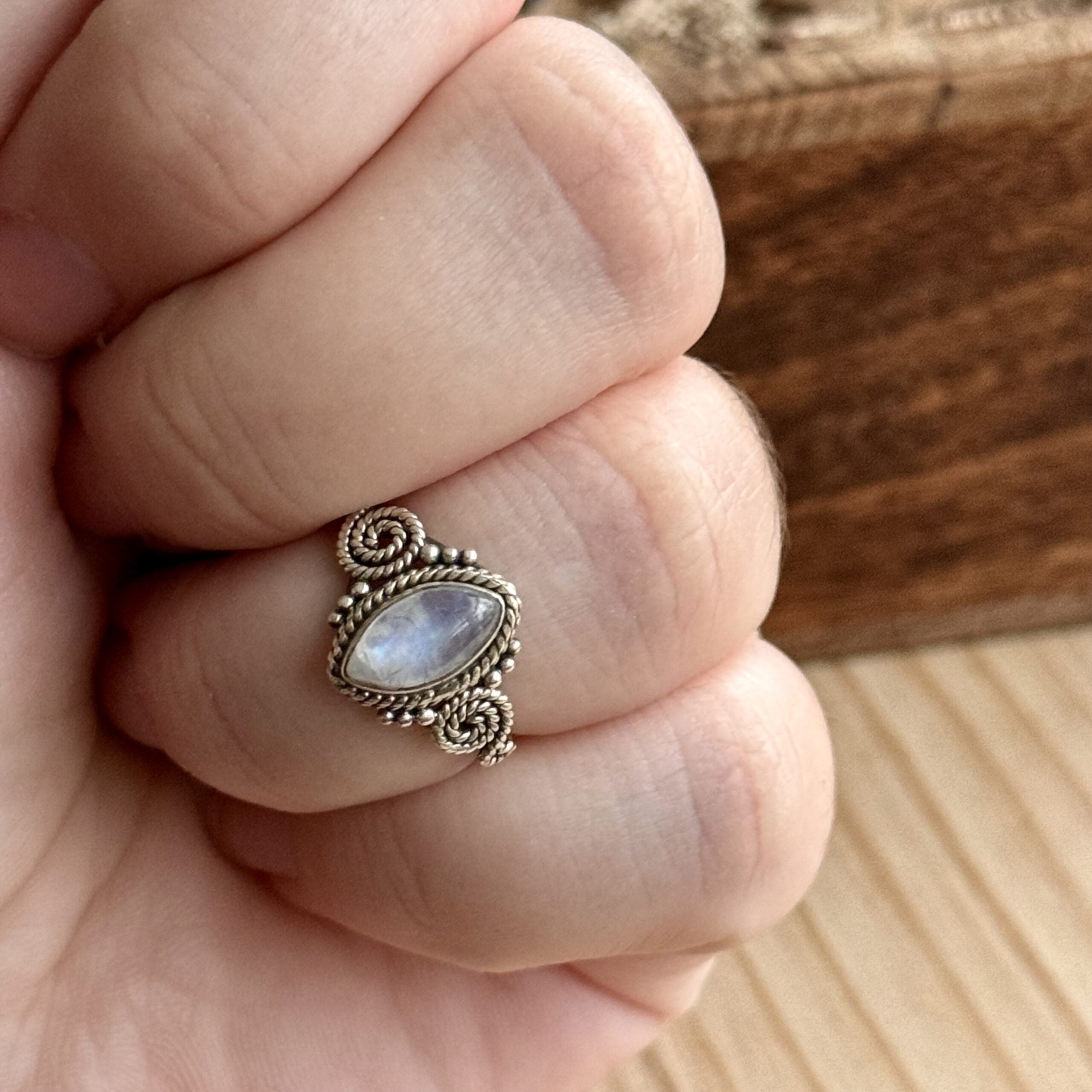 Ring | Sterling zilver & maansteen | maat 16,75 image 3
