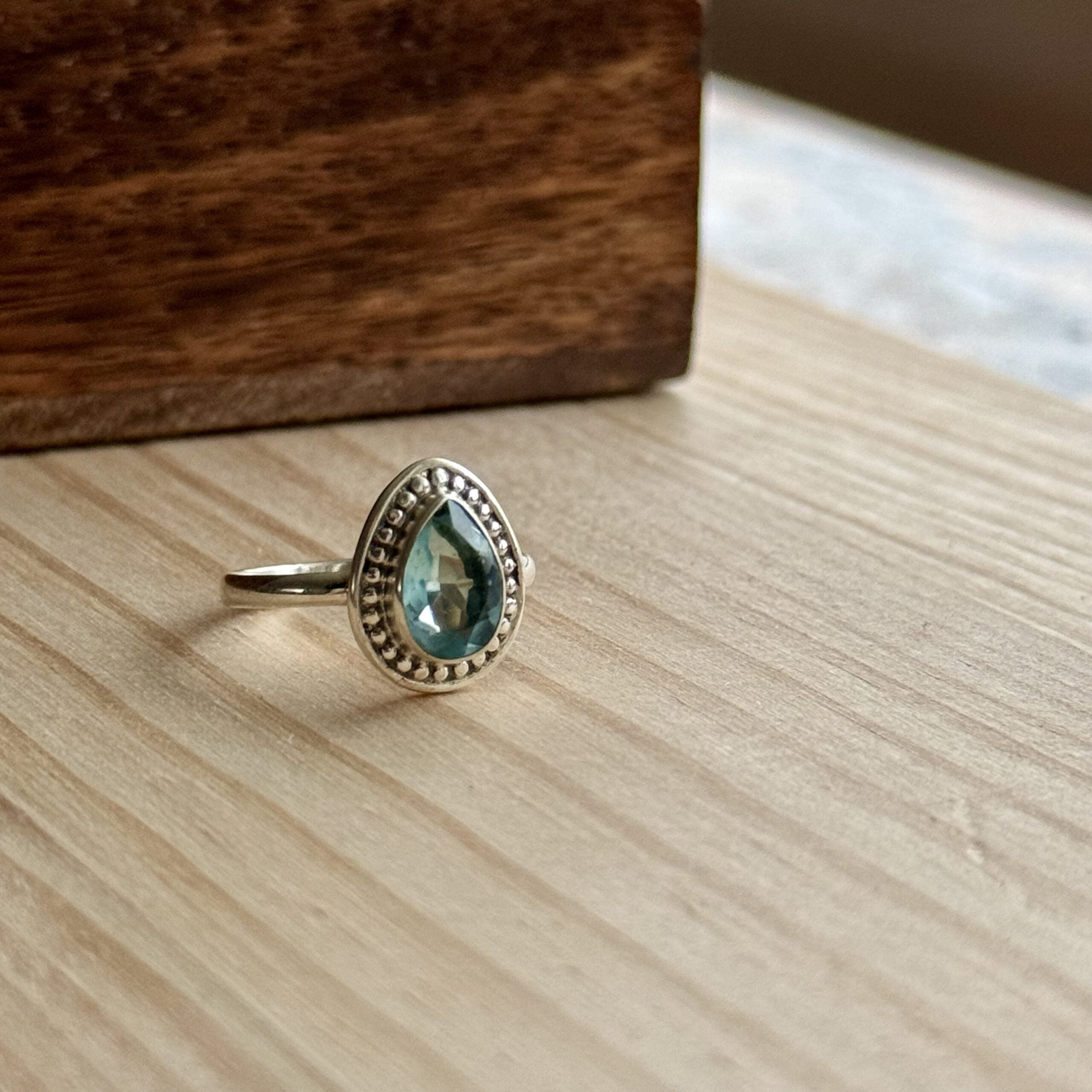 Ring | Sterling zilver & aquamarijn | maat 16,25 image 2
