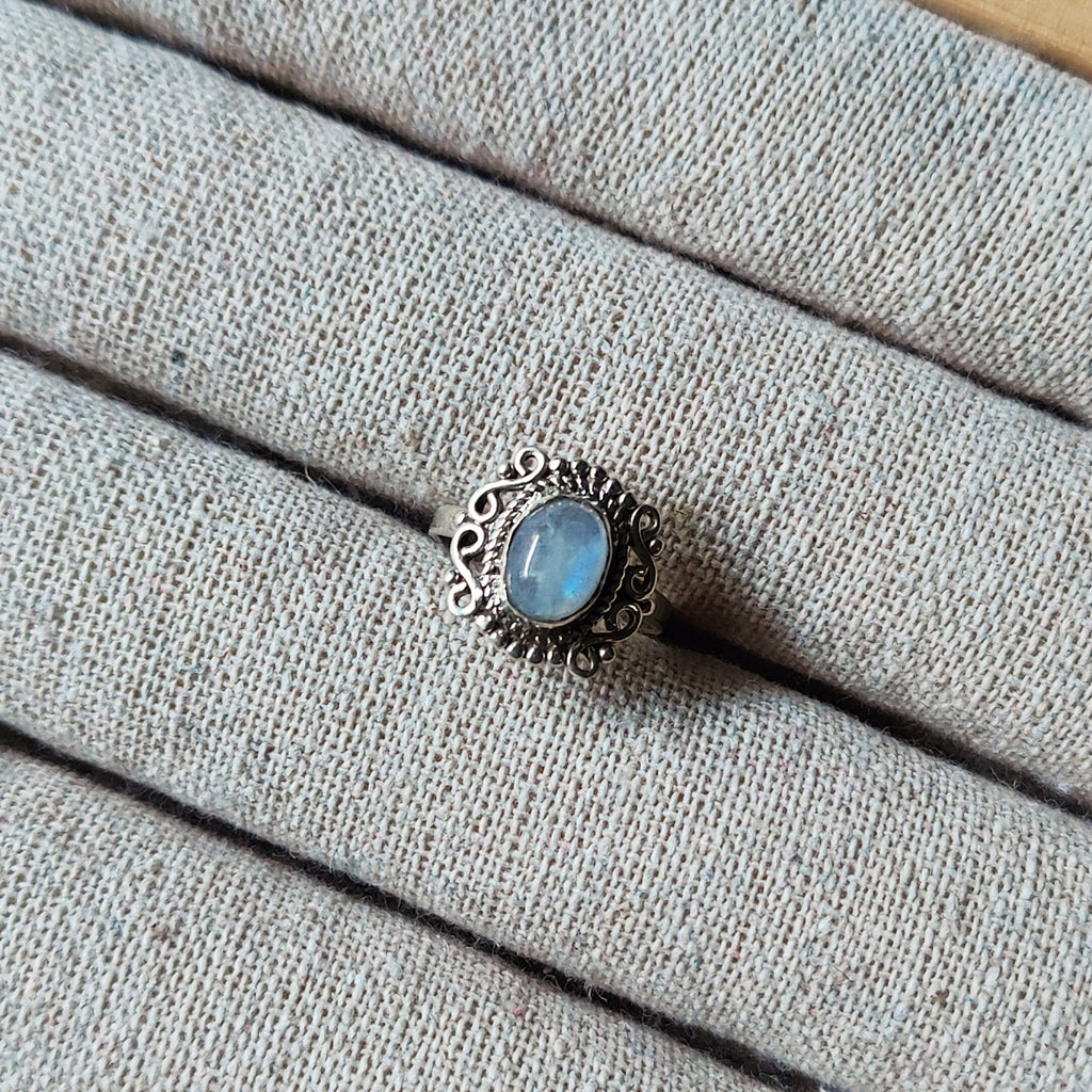 Ring | Sterling zilver & maansteen | maat 15,25 image 2