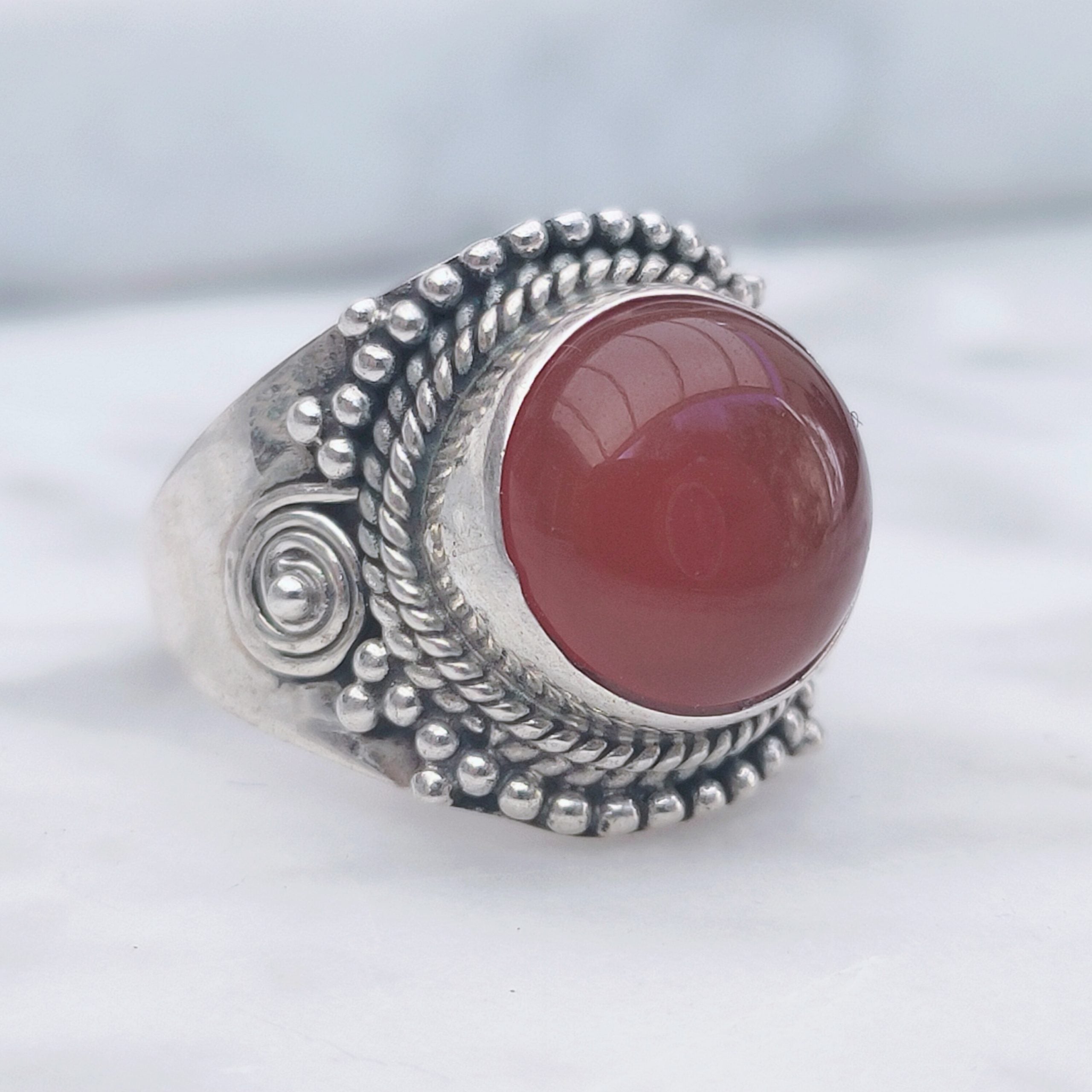 Ring | Sterling zilver & carneool | maat 17,25 image 1