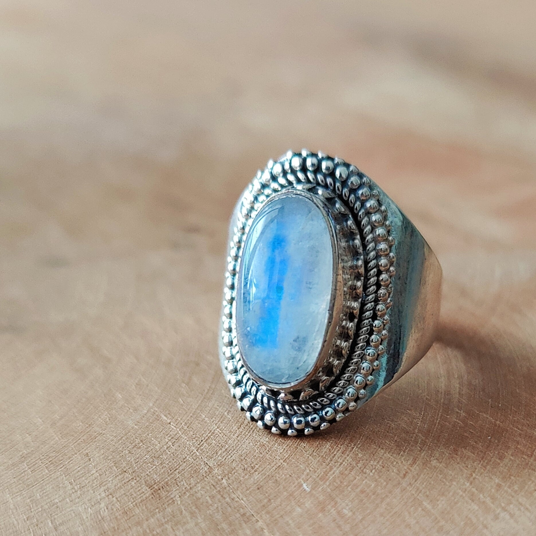 Ring | Sterling zilver & maansteen | maat 17 image 0