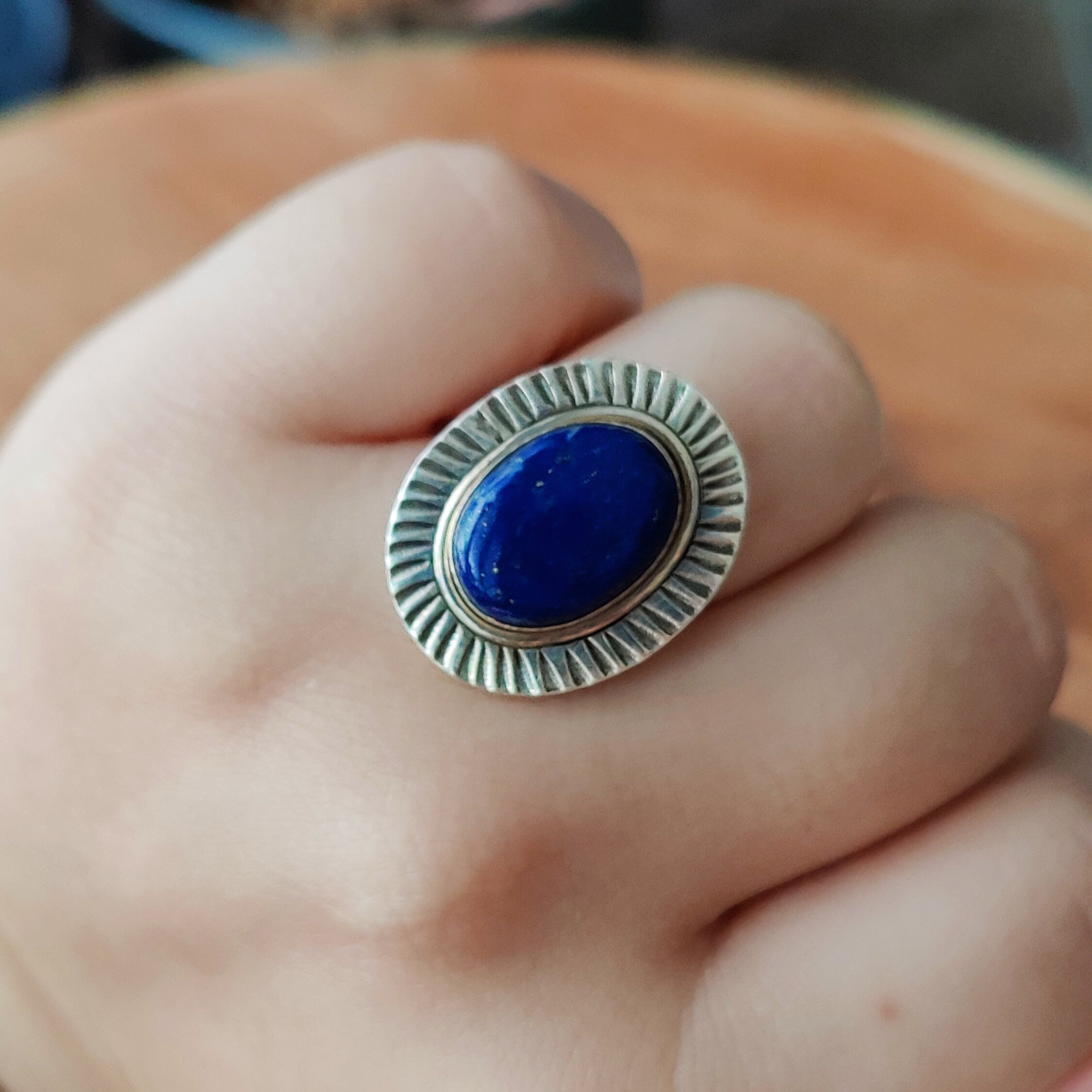 Ring | Sterling zilver & lapis lazuli | maat 18,5 image 3