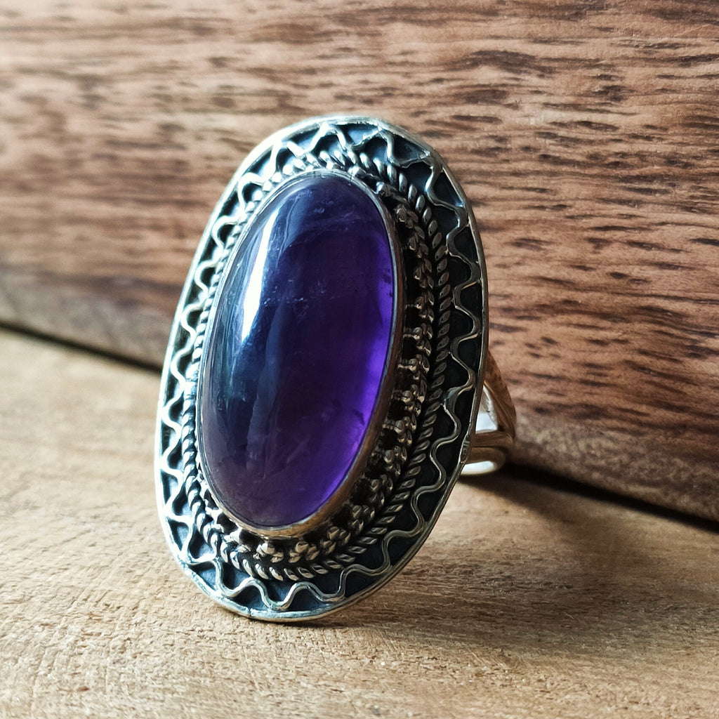 Ring | Sterling zilver & amethist | maat 18,25 image 0