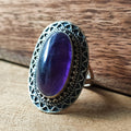 Ring | Sterling zilver & amethist | maat 18,25 image 0