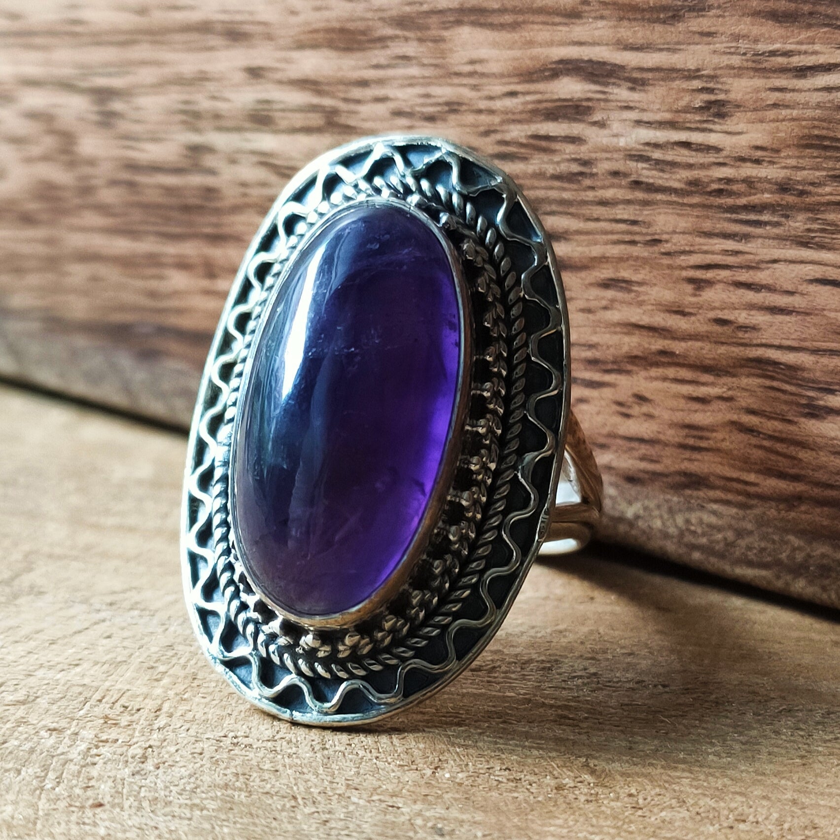 Ring | Sterling zilver & amethist | maat 18,25 image 0
