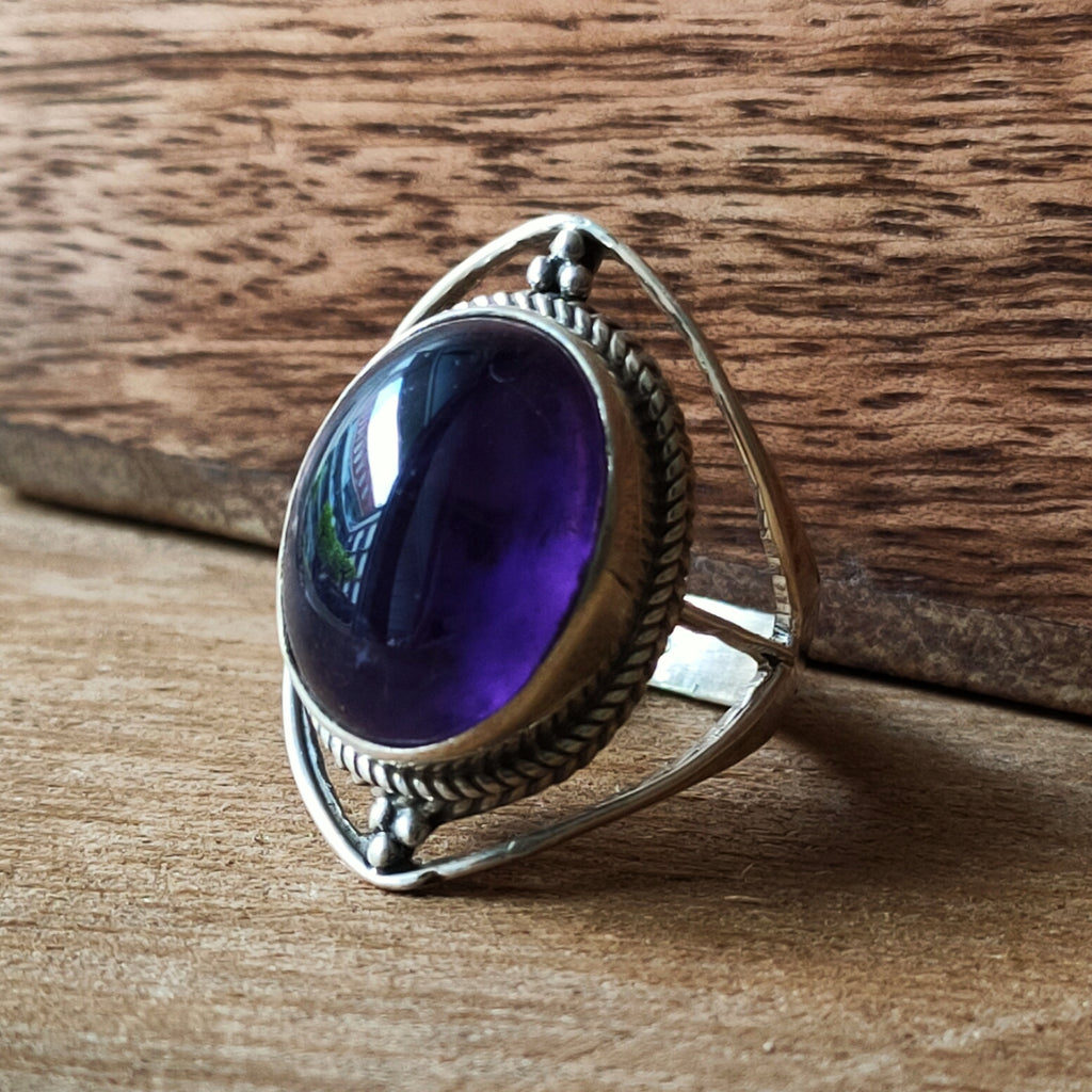 Ring Sundar | Sterling zilver & amethist | maat 17,75 image 0