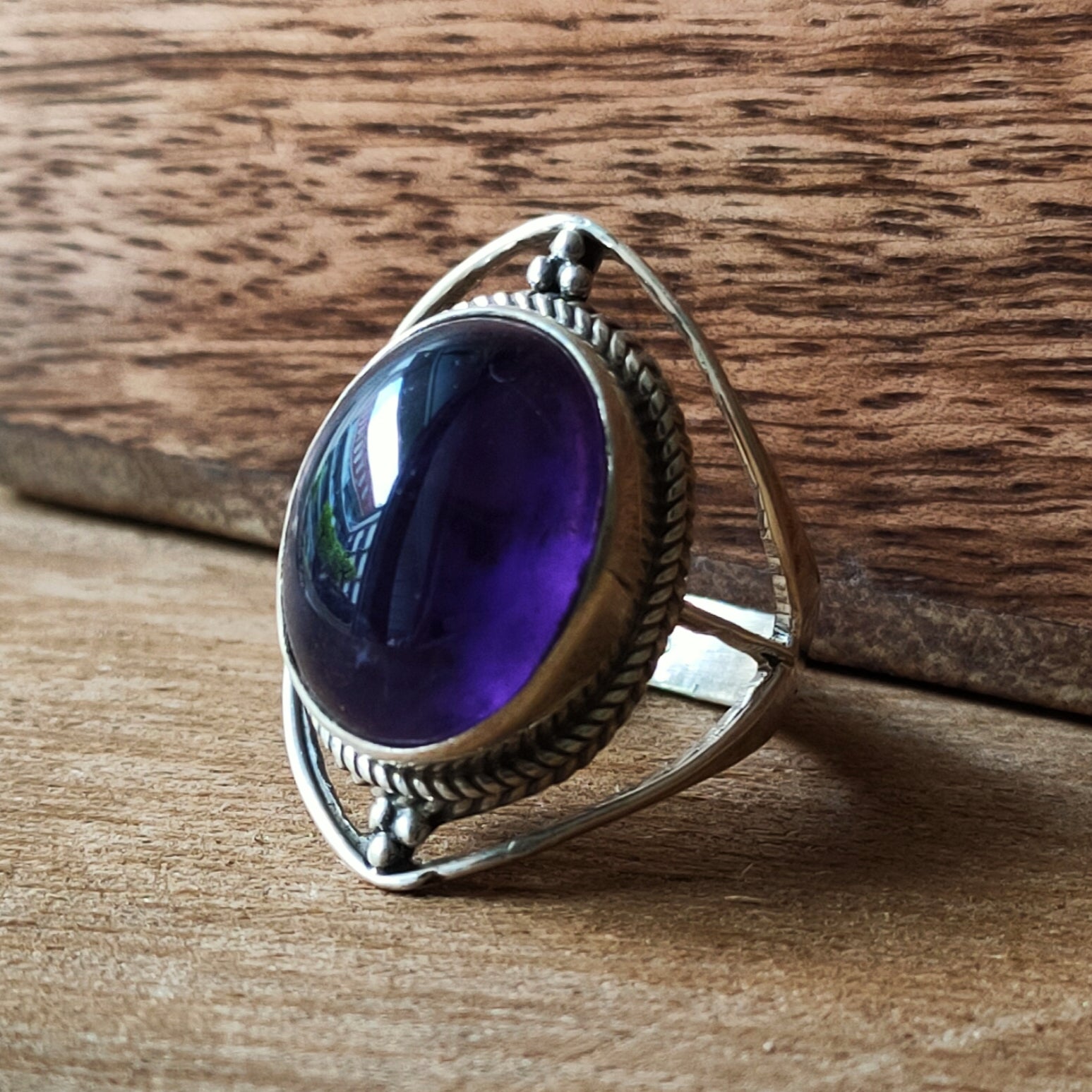 Ring Sundar | Sterling zilver & amethist | maat 17,75 image 0