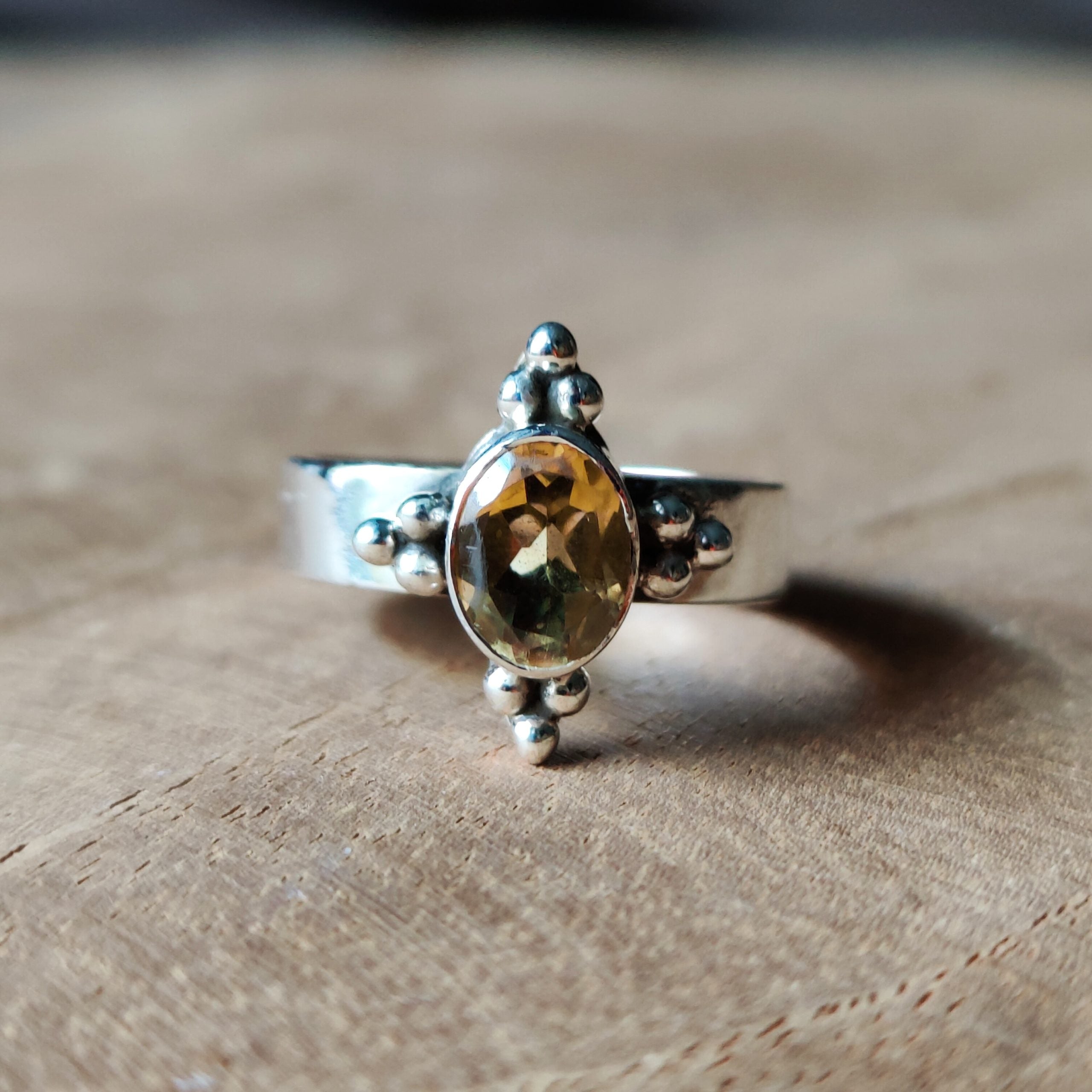 Ring Duniya | Sterling zilver & citrien | maat 18 image 3
